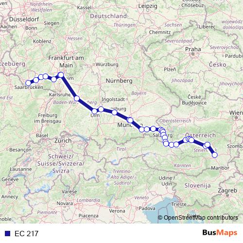 EC 217 rail Line Map
