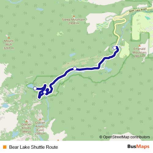 Bear Lake Shuttle Route bus Line Map