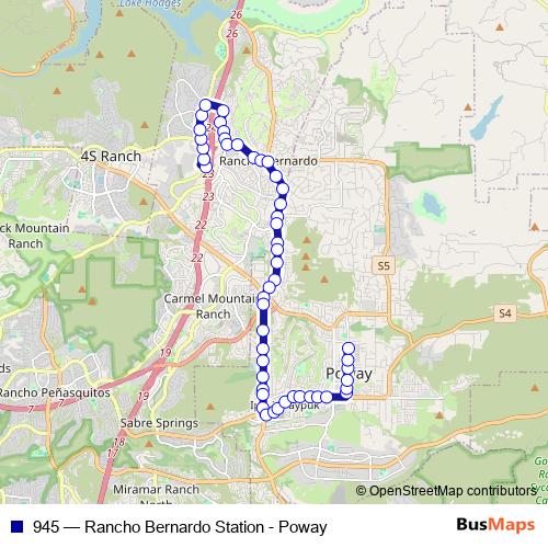 945 bus Line Map