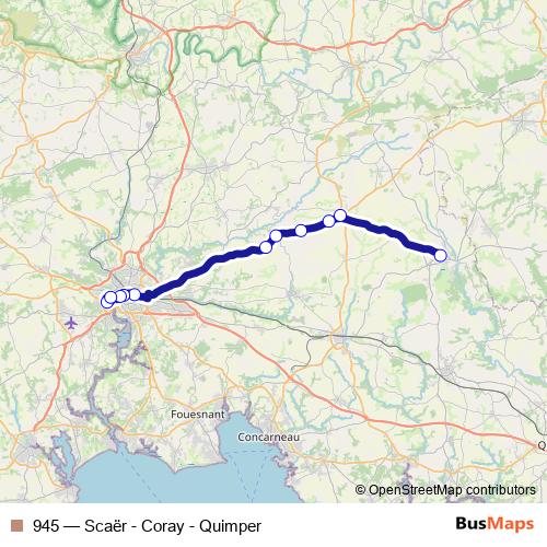 945 bus Line Map