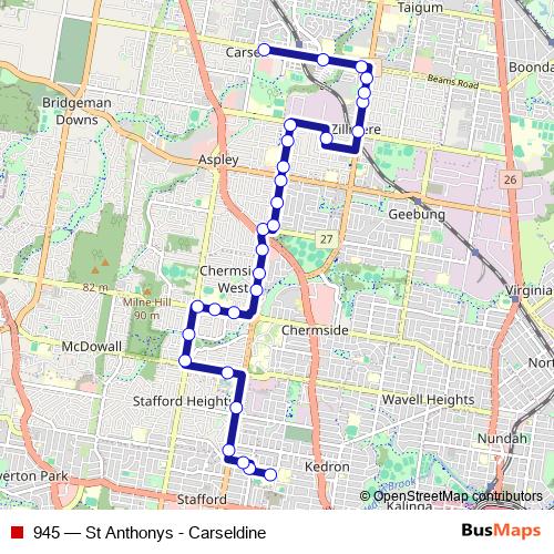945 bus Line Map