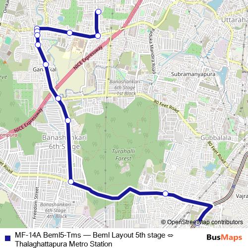 MF-14A Beml5-Tms bus Line Map