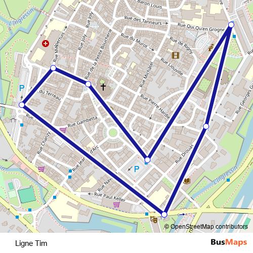 Ligne Tim bus Line Map