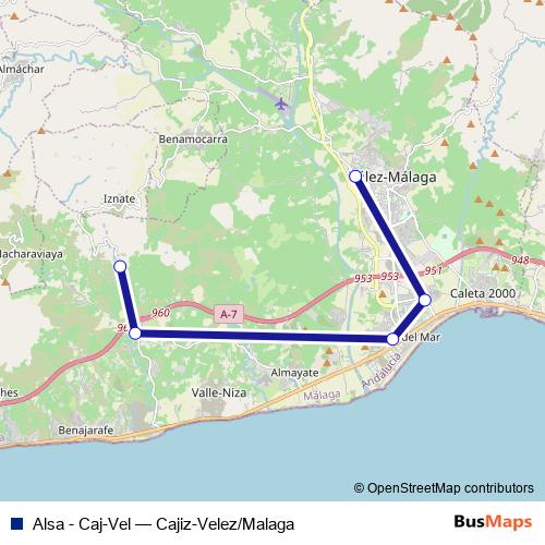 Alsa - Caj-Vel bus Line Map