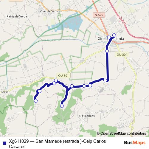 Xg611029 bus Line Map