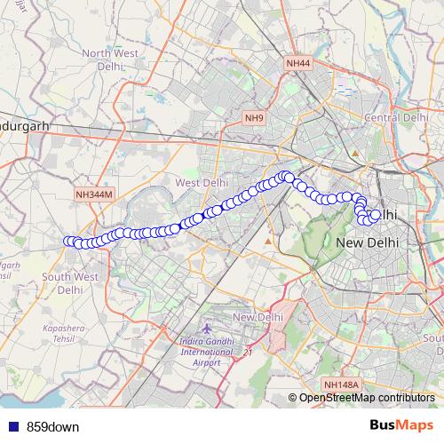 859down bus Line Map
