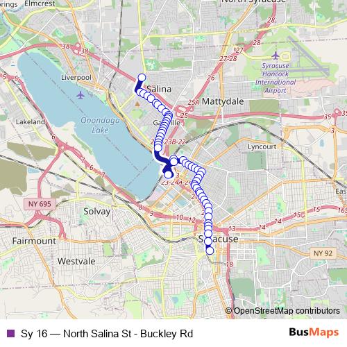 Sy 16 bus Line Map