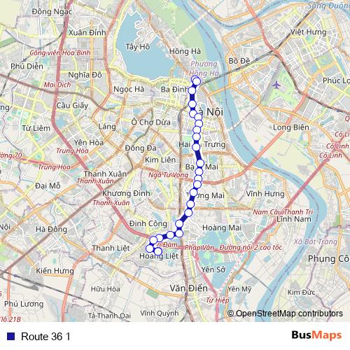 Route 36 1 bus Line Map