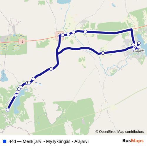44d bus Line Map