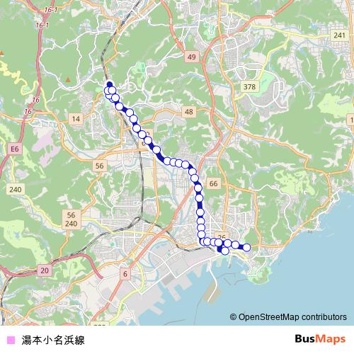 Yumoto Onahama Line bus Line Map