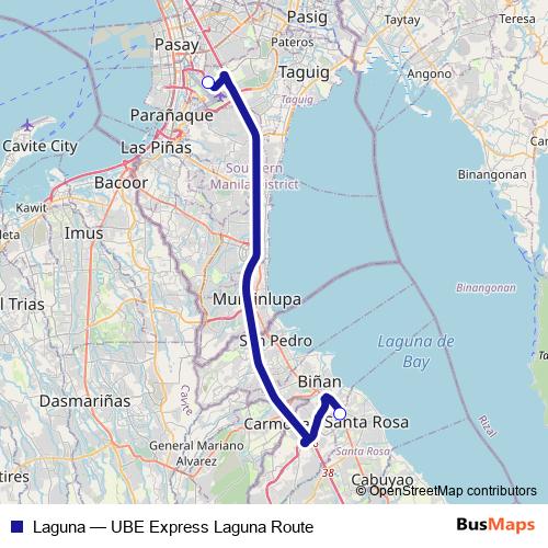 Laguna bus Line Map