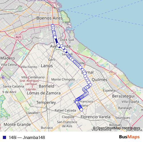 148i bus Line Map