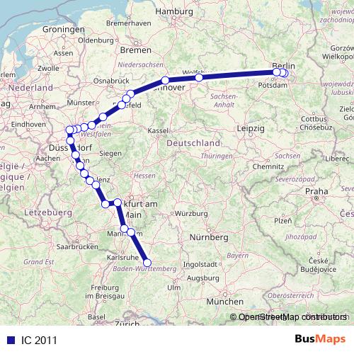 IC 2011 rail Line Map
