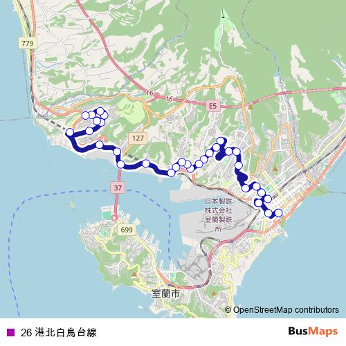 26 港北白鳥台線 bus Line Map