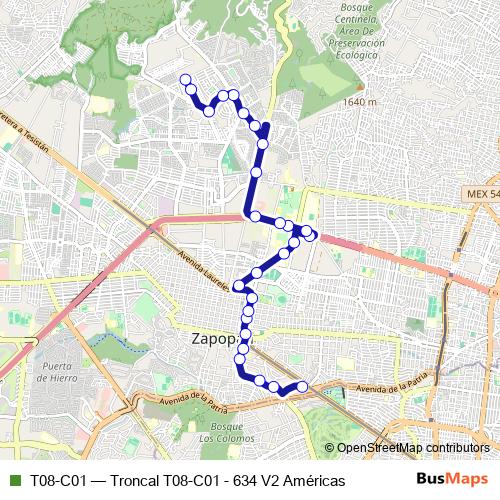 T08-C01 bus Line Map