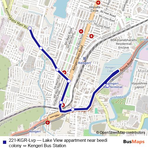 221-KGR-Lvp bus Line Map