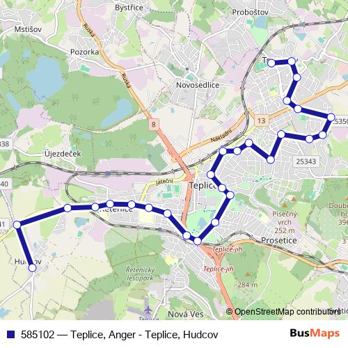 585102 trolleybus Line Map