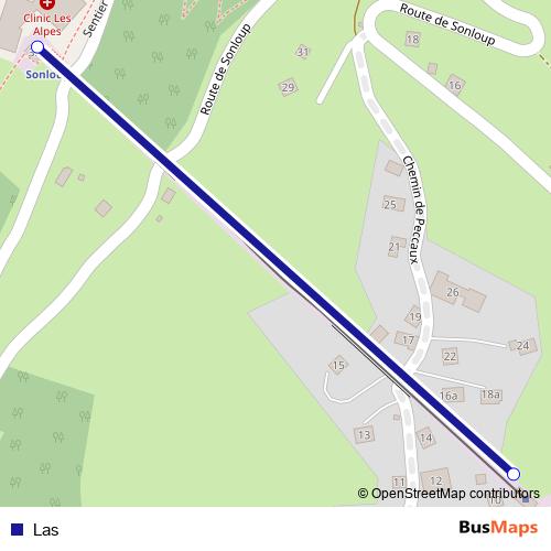 Las funicular Line Map