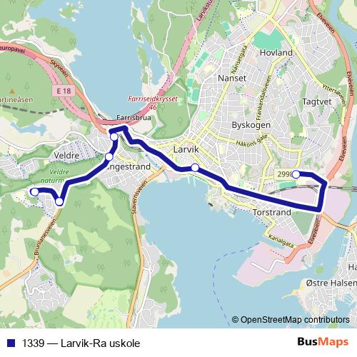 1339 bus Line Map