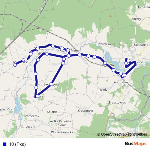 10 (Pks) bus Line Map