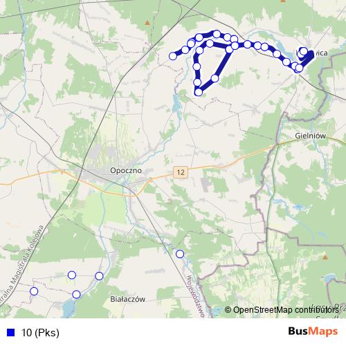 10 (Pks) bus Line Map