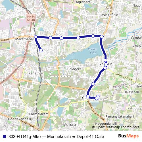 333-H D41g-Mko bus Line Map