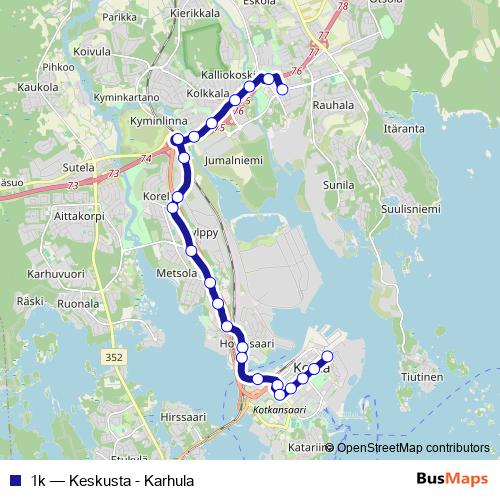 1k bus Line Map