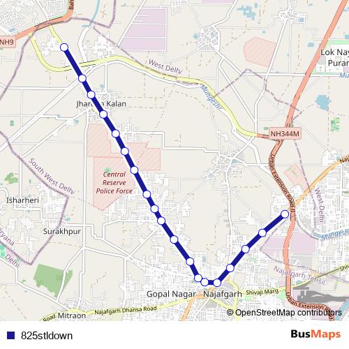 825stldown bus Line Map