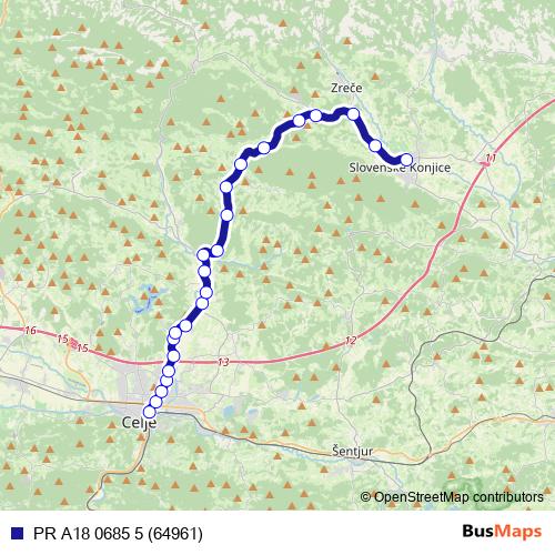 PR A18 0685 5 (64961) bus Line Map