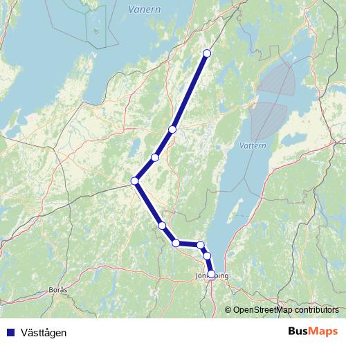 Västtågen rail Line Map