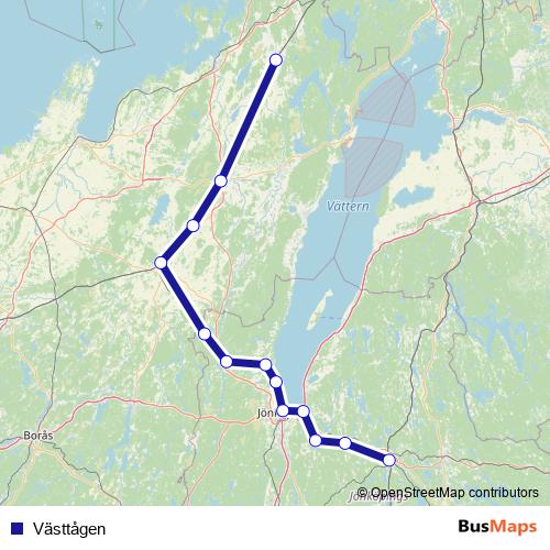 Västtågen rail Line Map