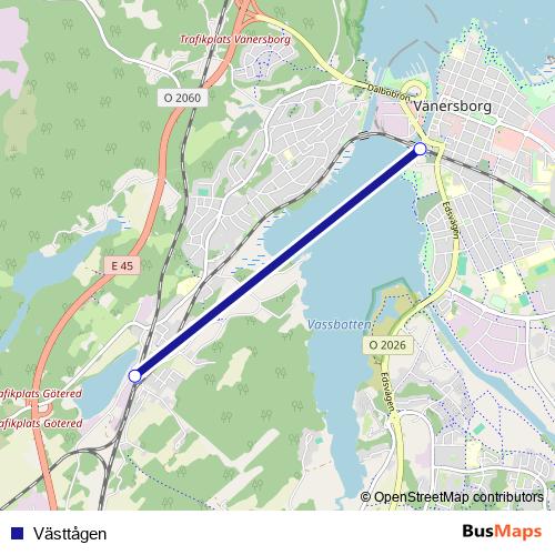 Västtågen rail Line Map