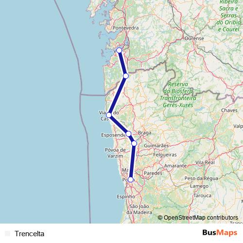 Trencelta rail Line Map