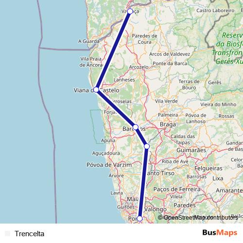 Trencelta rail Line Map