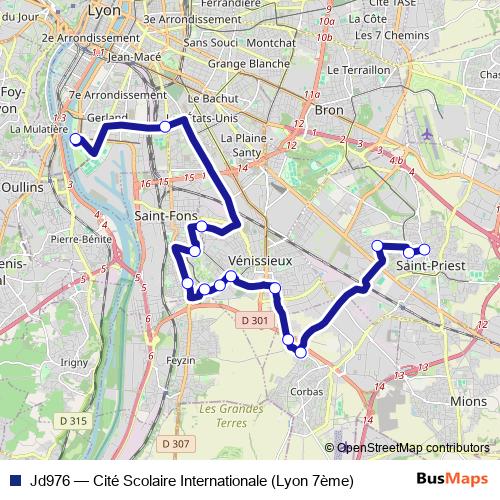 Jd976 bus Line Map