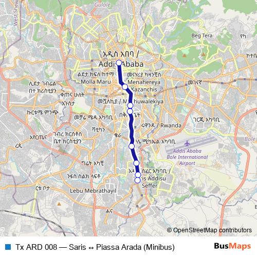 Tx ARD 008 bus Line Map
