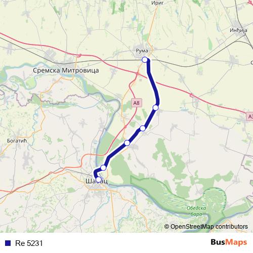 Re 5231 rail Line Map