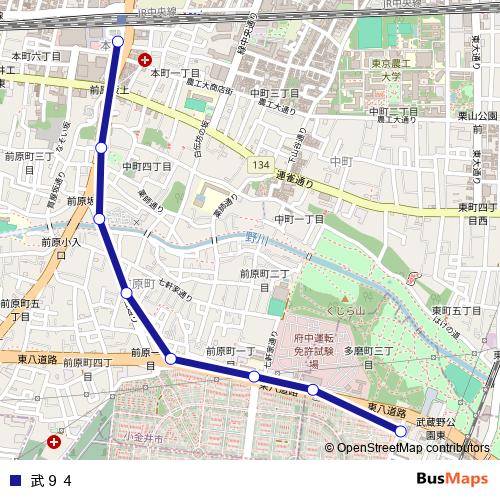 武９４ bus Line Map