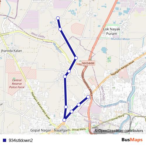 934stldown2 bus Line Map