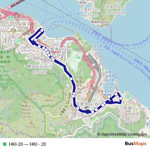 HKI-20 bus Line Map
