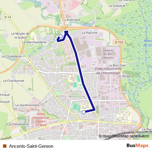 Ancenis-Saint-Gereon bus Line Map