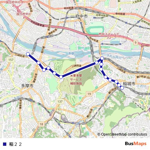 稲２２ bus Line Map