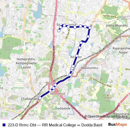 223-D Rrmc-Dbt bus Line Map