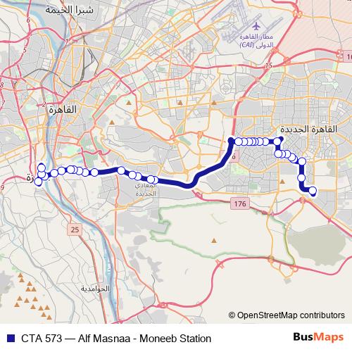 CTA 573 bus Line Map