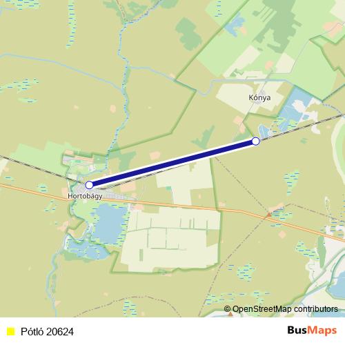 Pótló 20624 bus Line Map