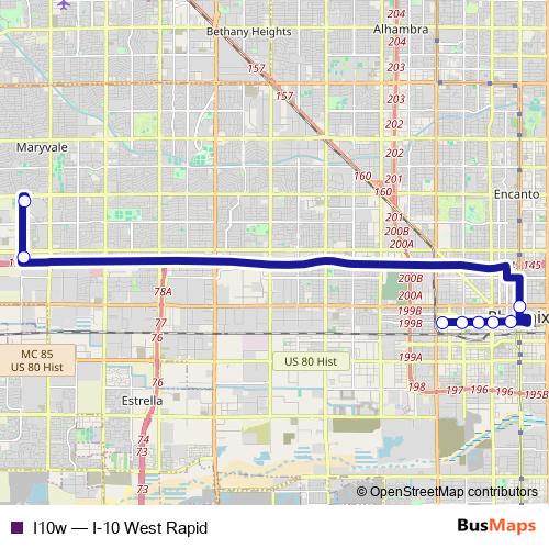 I10w bus Line Map