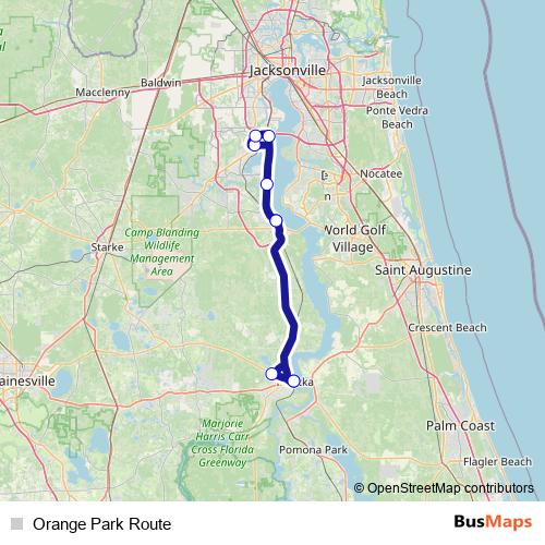 Orange Park Route bus Line Map