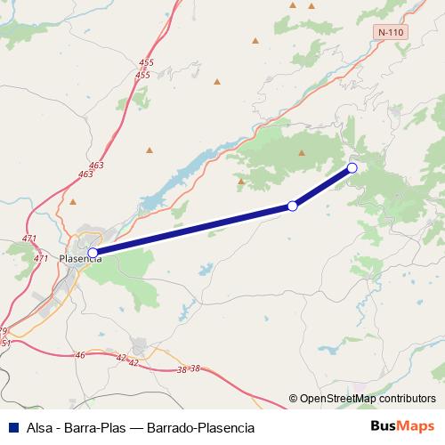 Alsa - Barra-Plas bus Line Map
