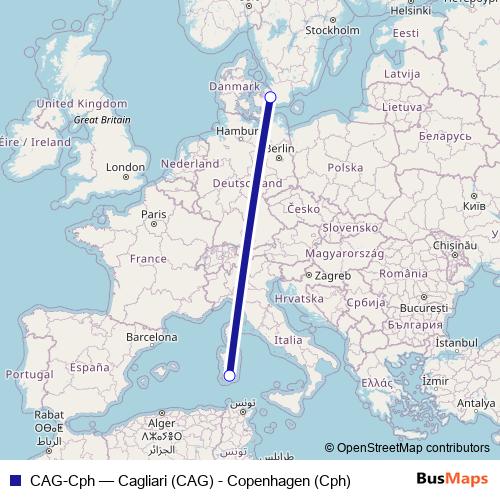 CAG-Cph air Line Map