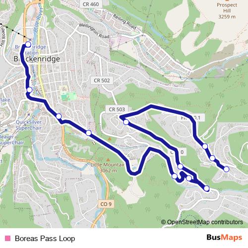 Boreas Pass Loop bus Line Map